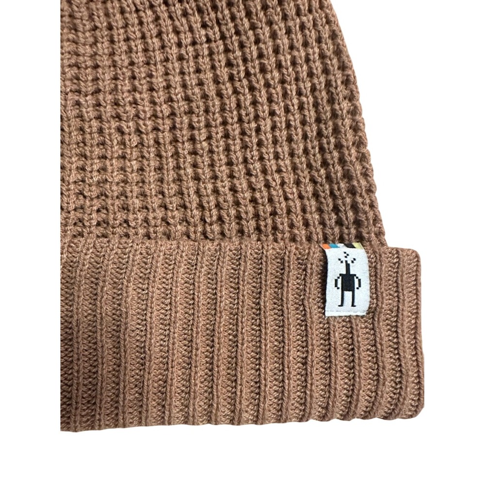 Smartwool Waffle Knit Folded Beanie in Light Brown - Picture 2 of 4